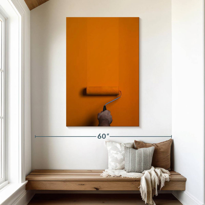 Orange Paint Roller, 48" H x 32" W