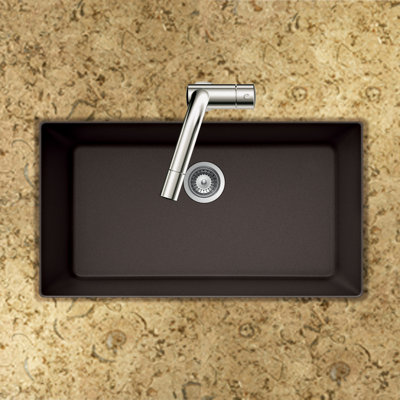 Quartztone 33'' L Single Bowl Granite Kitchen Sink