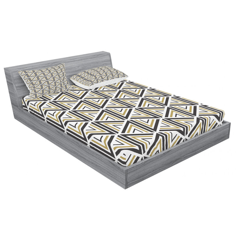 Microfiber Abstract Sheet Set, Full/Double Sheet Set with Pillowcase
