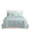 Ensemble de courtepointe brodée réversible en coton 4 pièces avec coussin décoratif turquoise-130419135-130419134