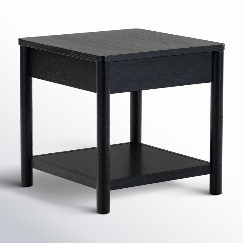 Jaylessa Wood 1 Drawer End Table, Black