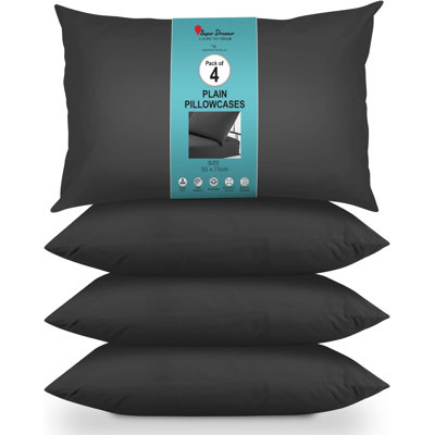 Super Dreamer Solid Colour Pillowcases 4 Pair 50x75 cm - Polyester Machine Washable High Yarn Quality Bedding