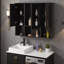 Armoire de salle de bain avec miroir 35 po 2 en 1 | Armoire à pharmacie murale avec tablettes réglables et portes à fermeture en douceur | Miroir haute définition avec motif tissé sculpté et rangement dissimulé pour meuble-lavabo-986625861