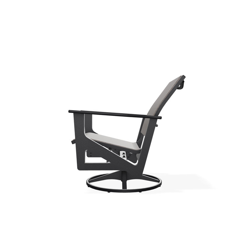 Wexler Outdoor Swivel Lounge Chair, Collect Charcoal, Black