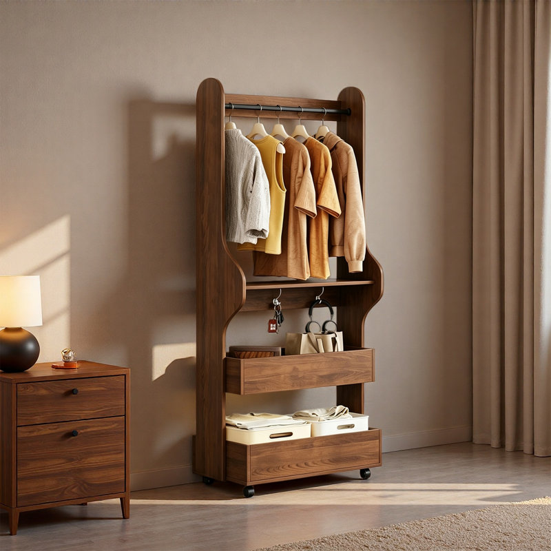 Solid Wood Eco Board Garment Rack