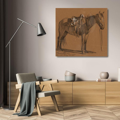 «Horse Study» par Maynard Dixon - Art mural sur toile tendue avec châssis
