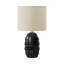 Lampe de table Lena, base en céramique ruche noire, abat-jour tambour beige, 17 po-117054330