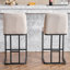 Ensemble de 2 tabourets de bar rembourrés modernes avec dossier capitonné, chaise à hauteur de comptoir avec structure en métal robuste, siège rembourré confortable pour la cuisine, le bar ou la salle à manger