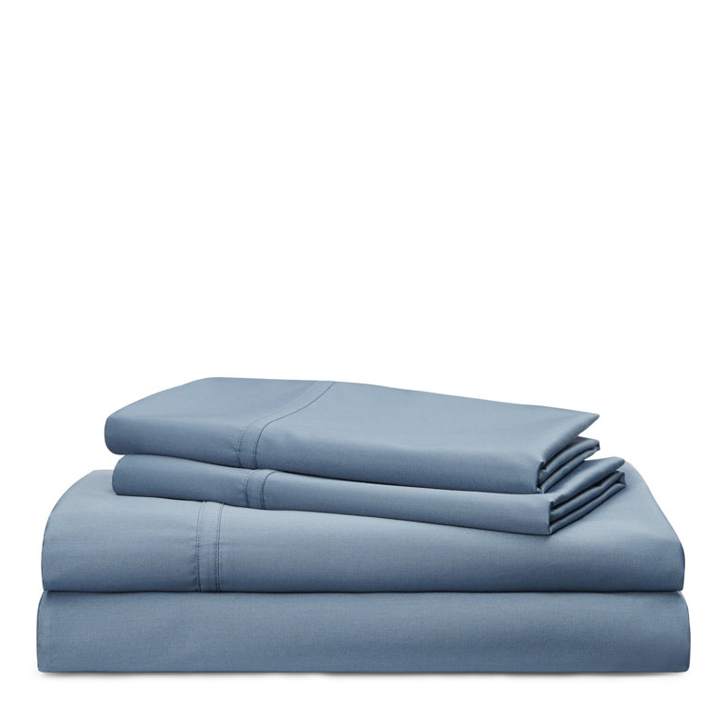 Spencer Solid 475 Thread Count 100% Cotton Sheet Set, White, Queen