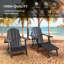 Black Back-Adjustable HDPE Patio Folding Adirondack Chair