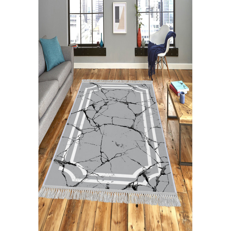 Luxurious Velvet Area Rug (4.6 x 7.2 ft), 100% Antibacterial Fabric, Non-Slip Cotton Backing, Pile Height: 0.4 in | Machine Washable, 3D Digital Print Design | Perfect for Living Room & Bedroom Decor, Soft & Durable