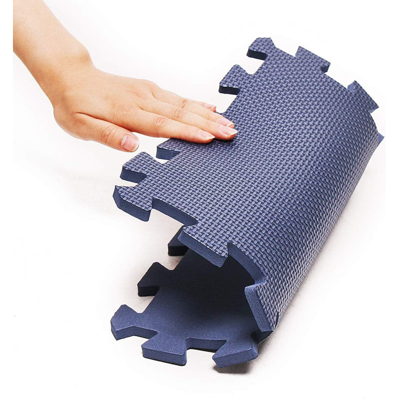 71'' L Interlocking Foam Playmat, Blue/White/Gray