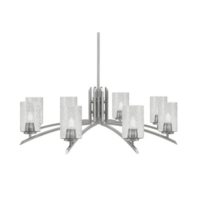 Kurve Light Chandelier With 4" Smoke Bubble Glass