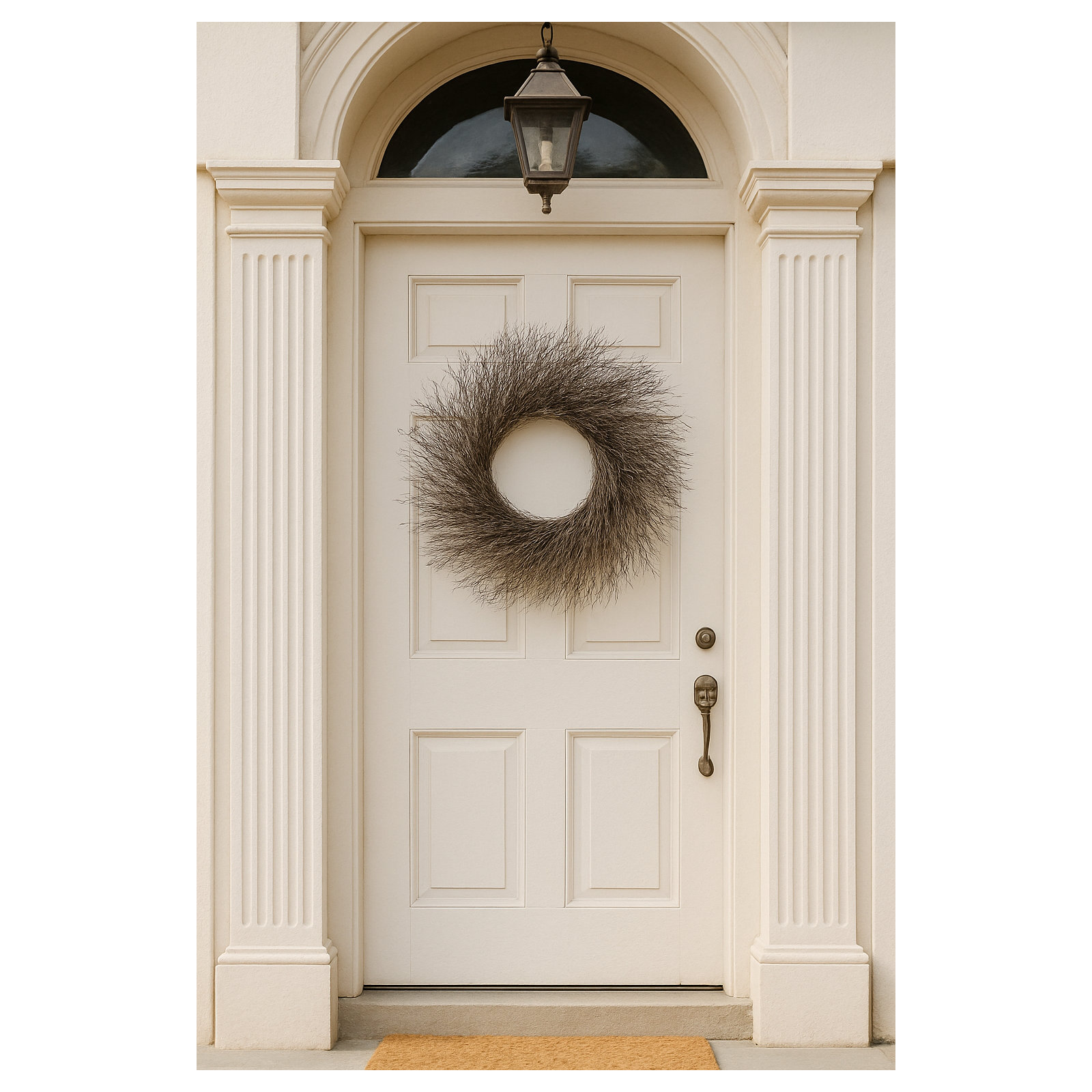 Dried Natural Quail Brush Twigs 22" Fall Wreath