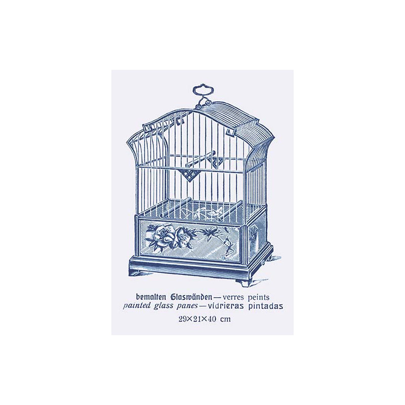 Cage à oiseau ornée d, impression, H 66 po x l 44 po x P 1,5 po