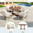 5-piece Patio Dining Table Set Included 1 Extendable Coffee Table, 4 Rattan Arm Chairs With Cushions And Iron Frame