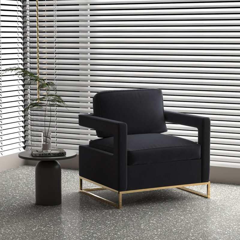 Fauteuil Teagann, Velours bleu