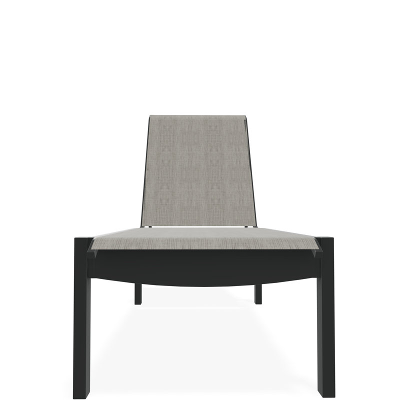 Chaise longue sans accoudoirs empilable en polymère avec accoudoirs Leeward, Fumée, Graphite