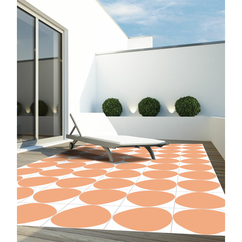 Retalic Geometric Shapes Vinyl Machine Printed Area Rug, Rectangle 160 x 230cm