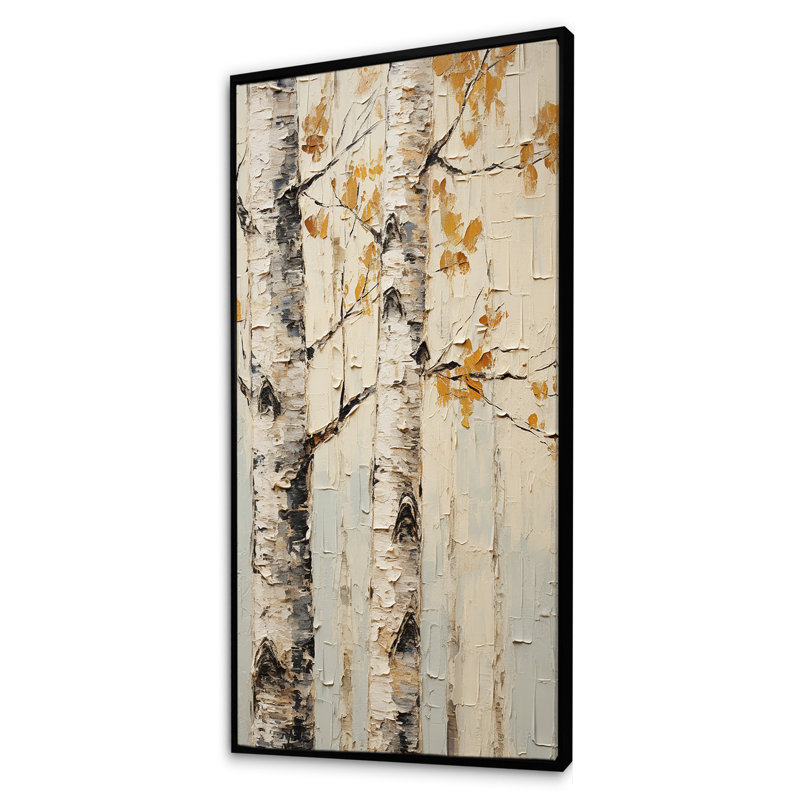 «Tree American Basswood III» - art mural arbre, H 60 po x l 28 po x P 1,5 po, Cadre flottant noir