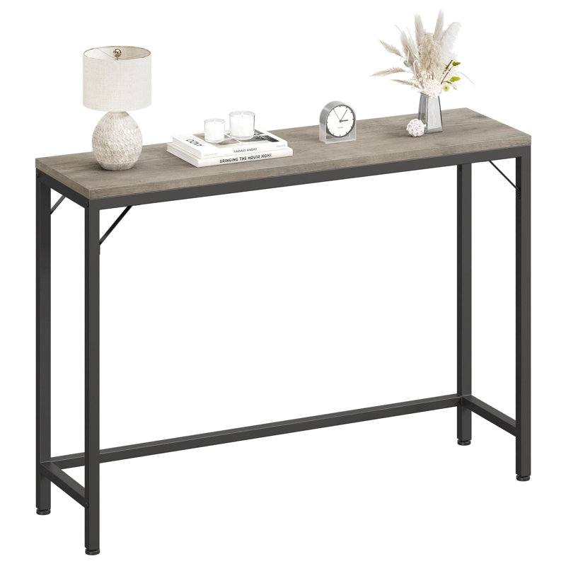 Mishti 39.37'' Console Table, Black, Gray