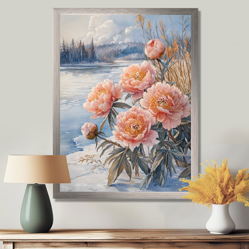 Glatzmayer - impressions murales florales, Argent argent, H 40 po x l 30 po, Reproduction encadrée d'une seule photo