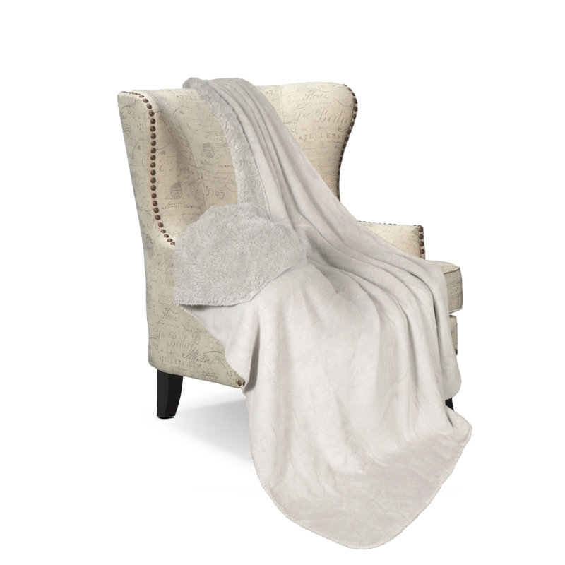 Jeté en molleton Sherpa, Beige