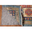 Tapis oriental géométrique bleu Kazak 9