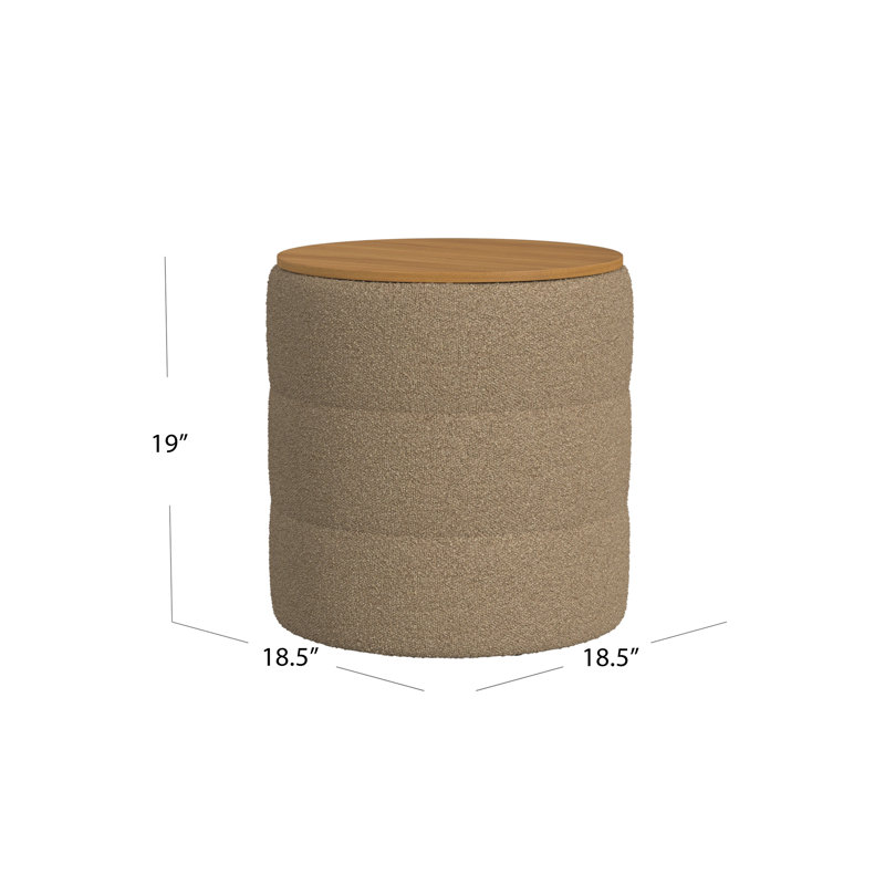 Repose-pieds avec rangement Homepop, Bouclette brune