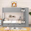 Lit superposé double au-dessus de double avec 2 tiroirs et armoire multicouche, gris-2012249656
