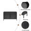 Large armoire d'appoint 2 portes avec verre cannelé-118552411
