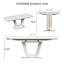 Table de salle à manger blanche avec pieds en forme de U pour une fonction extensible pratique