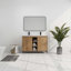 Meuble-lavabo autoportant Isalei de 48 po avec double lavabo, charnière de porte à fermeture douce, compartiments de rangement ouverts