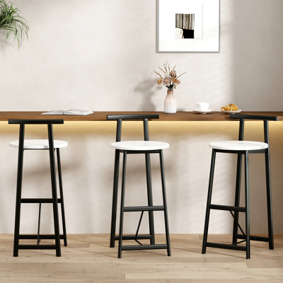 3 comptoir en métal avec dossier, ergonomique et comptoir noir et blanc de 3, stable, capacité de 220 lb