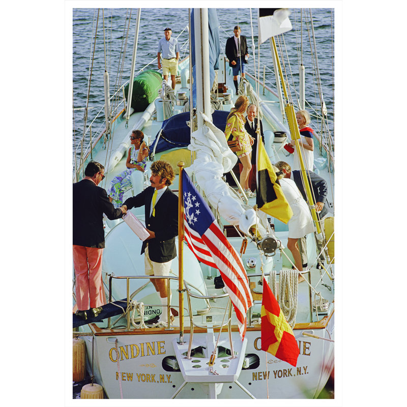 Party In Bermuda Print by Slim Aarons, Unframed, 48.5" H x 32.5" W x 0.1" D
