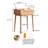 Compact Dresser With Storage, 29.8In Height, 13.78In Package Height Natural Wood Top, 24.28In Depth, Oak Color