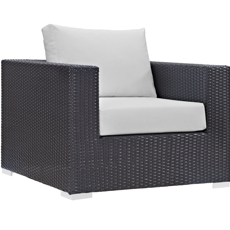 Ensemble de mobilier d'extérieur en rotin 5 pièces Convene, Espresso et blanc