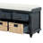 Babloo Vintage style bench with drawers decorated with rattan and upholstered cushions for bedrooms and entryways-1412250344
