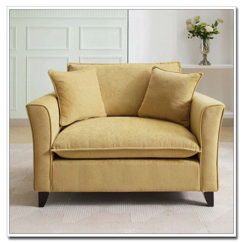 Fauteuil surdimensionné en chenille 46,9 po, Jaune