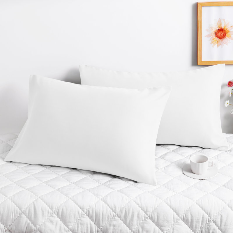 Bed Pillowcases, 1800 Brushed Microfiber Pillow Cases with Envelope Closure - NTBAY, White, Queen