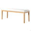 Ensemble de salle à manger extensible en bois pour table rectangulaire de 6,60 à 72 pouces avec rallonge amovible, 4 chaises à dossier échelle et banc rembourré de 48 pouces, mobilier complet pour cuisine et salle à manger (bois naturel délavé + beige)