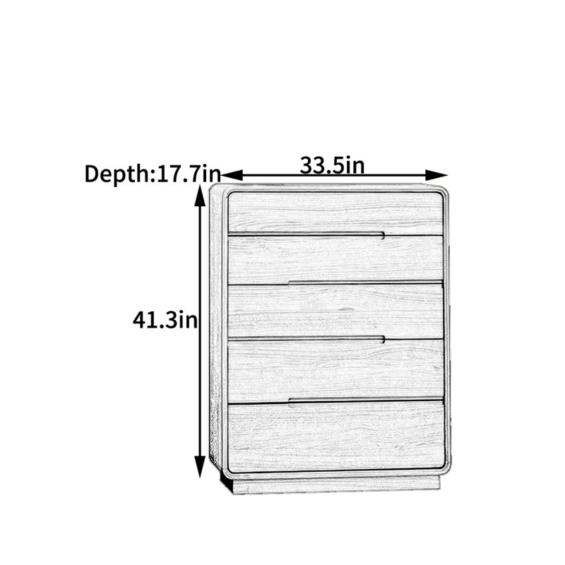 Armoire à cinq tiroirs en noyer noir