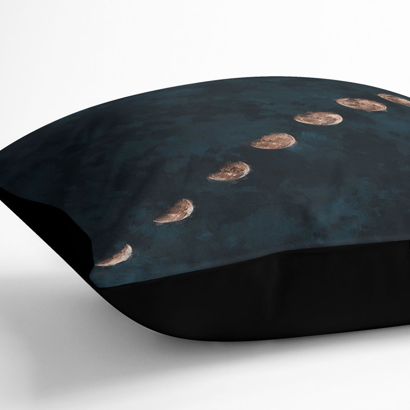 Story of the Moon Cushion with Filling, 40cm H x 40cm W x 15cm D, Black