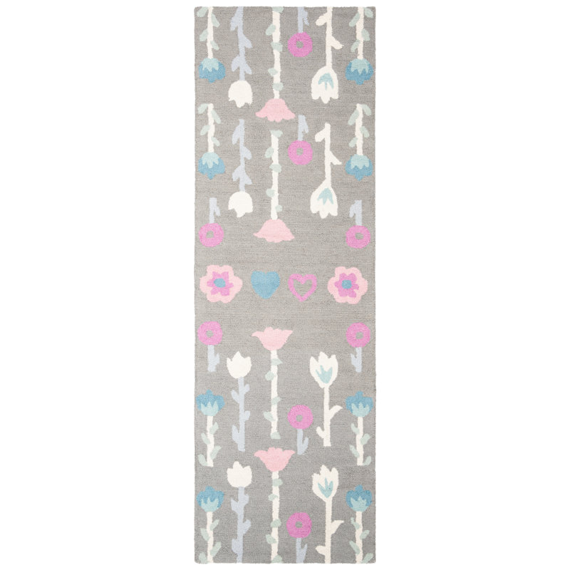 Warminster Kids Hand Tufted Wool Floral Rug, Runner 2'6" x 8'