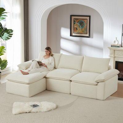 Modern Corduroy Cloud Sofa, Can Be Freely Combined And Has A Comfortable Sitting Experience, Suitable For Modern Living Room Furniture In Homes, Apartments, And Offices