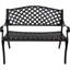 Banc d'extérieur pour patio ou parc - Banc de jardin en métal pour l'extérieur - Porche ou siège de jardin pour deux - Noir