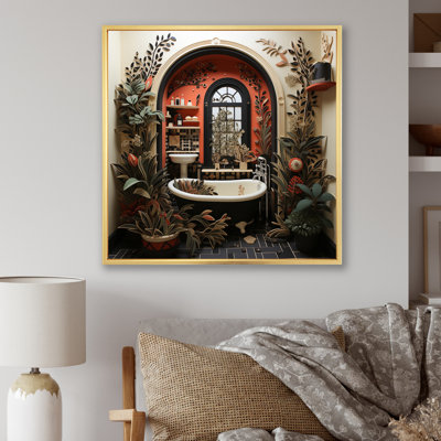 " Red Modern Bathroom Charm I "