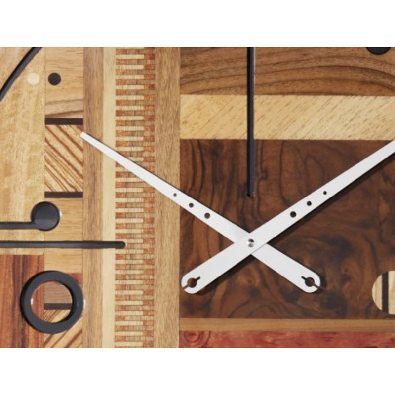 Ismaeil Wood Wall Clock, Brown/Black