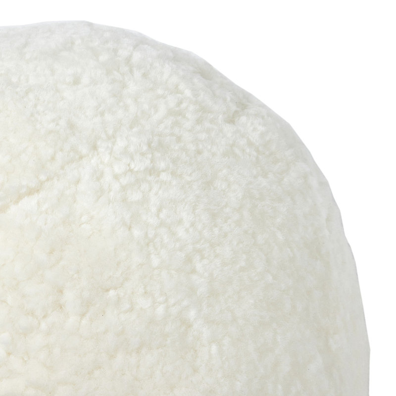 Circular Pillow Cover & Insert, Cream Shorn Shearling