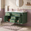 Armoire de salle de bain murale élégante avec lavabo en céramique, 4 tiroirs de rangement et portes à fermeture en douceur
